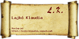 Lajkó Klaudia névjegykártya
